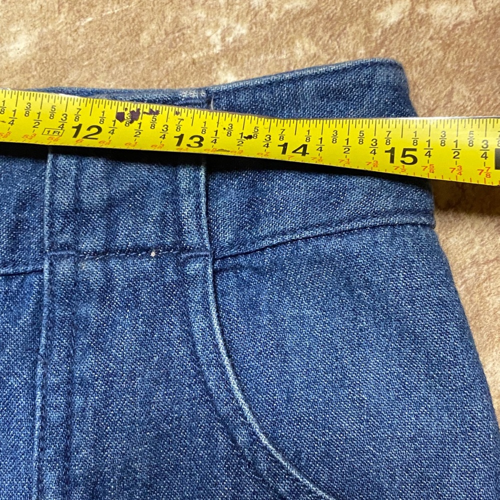 Denim Blue Size 12 Midi Skirt with Pockets Cottagecore Minimalist Practical - Picture 5 of 10